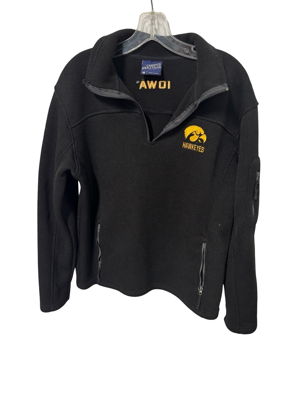 Campus Heritage Black Pullover with Gold Embroidered Logo